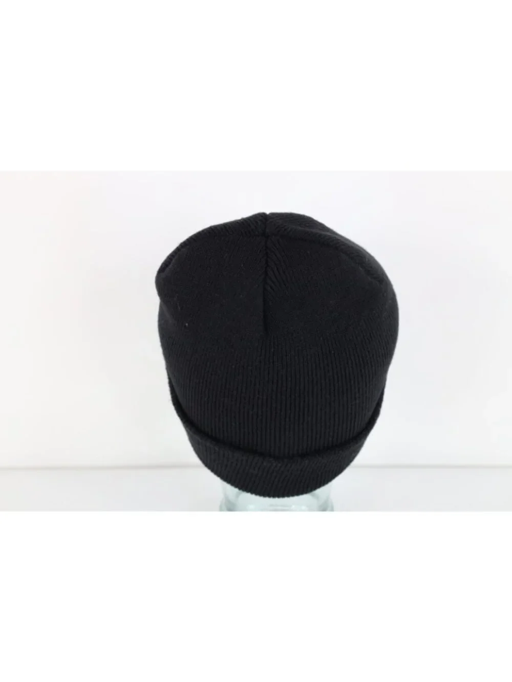 Vintage 90s Y2K Carhartt Spell Out Ribbed Knit Winter Beanie Hat Cap Black USA